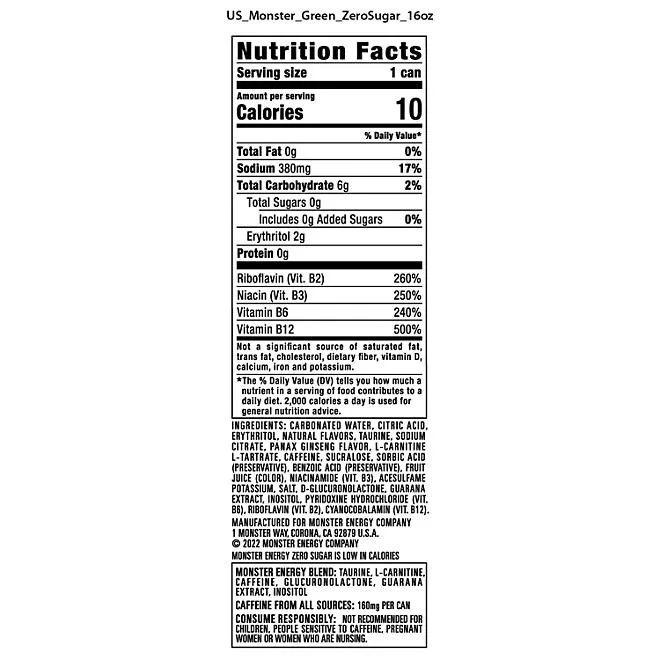 Monster Energy Zero Sugar 16 fl. oz., 24 pk. 3
