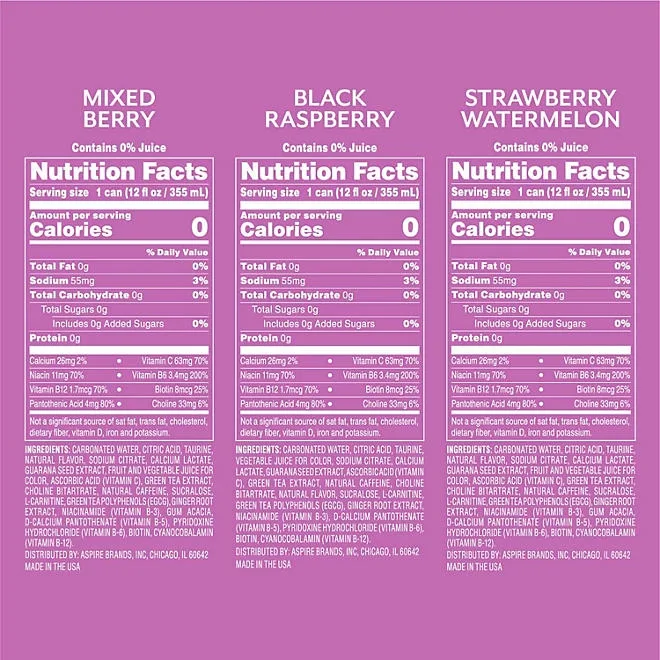 Aspire Healthy Energy Drinks Variety Pack, 12 fl. oz., 15 pk. 3