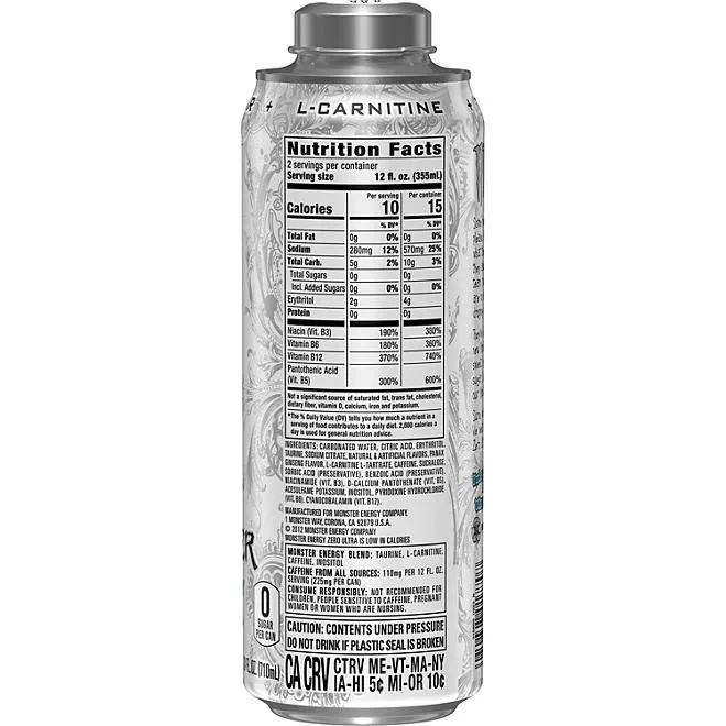 Monster Energy Mega Can Zero Ultra 24 fl. oz., 12 pk. 5