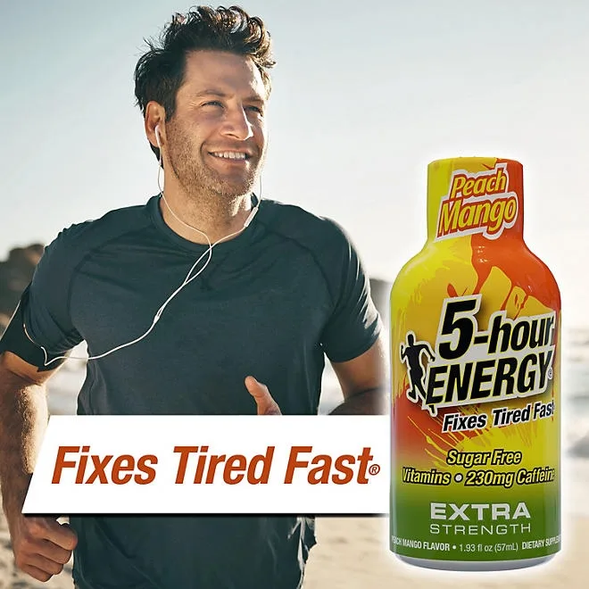 5-hour ENERGY Shot, Extra Strength, Peach Mango 1.93 oz., 24 pk. 5
