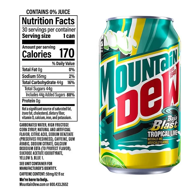 Mountain Dew Baja Blast 12 fl. oz., 30 pk. 3