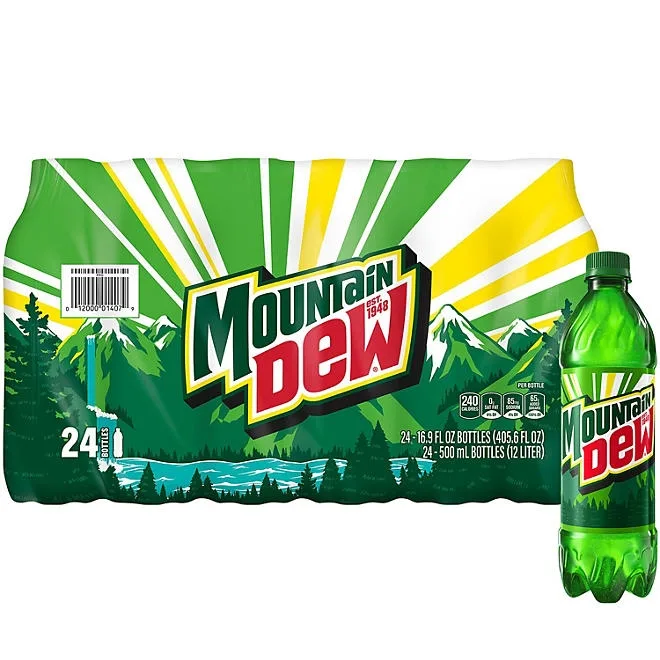 Mountain Dew Soda 16.9 fl. oz., 24 pk. 2