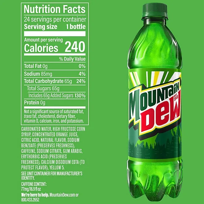 Mountain Dew Soda 16.9 fl. oz., 24 pk. 3