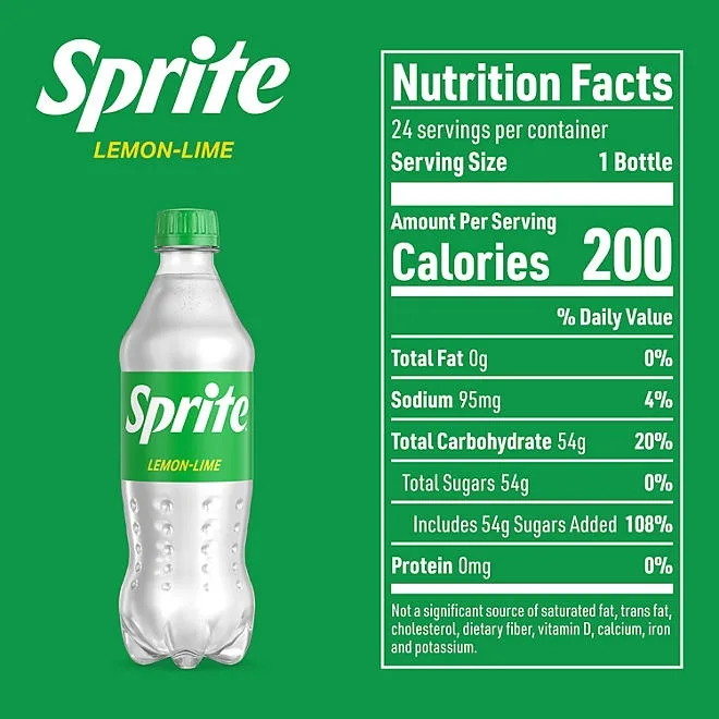 Sprite Lemon Lime Soda Soft Drinks, 16.9 fl oz., 24 pk. 3