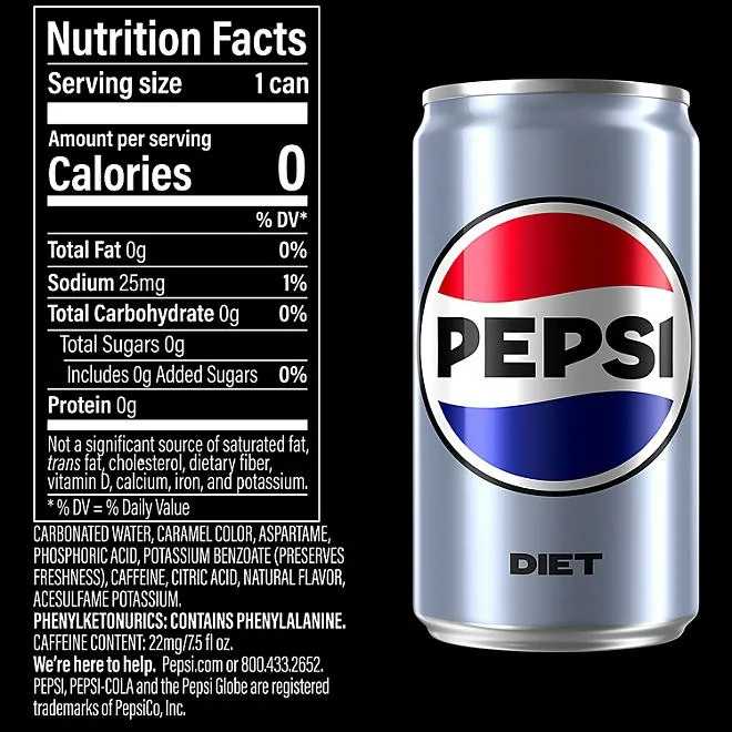 Diet Pepsi Original Mini Cans, 7.5 fl. oz., 30 pk. 3