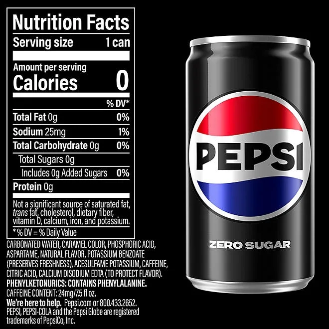Pepsi Zero Sugar Mini Cans, 7.5 fl. oz., 30 pk. 3