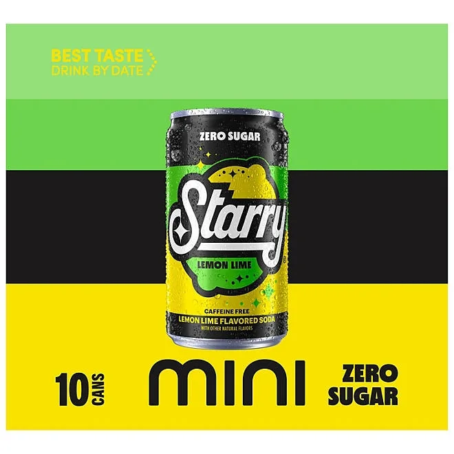 Starry Zero Sugar Lemon Lime Soda Mini Cans, 7.5 fl oz., 30 pk. 5