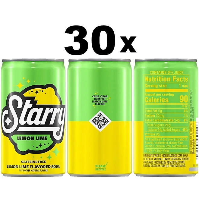 Starry Mini Cans Lemon Lime, 7.5 fl. oz., 30 pk. 4