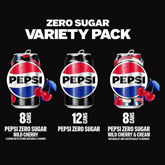 Pepsi Zero Sugar Soda Cola Variety Pack 12 fl. oz., 28 pk. 4