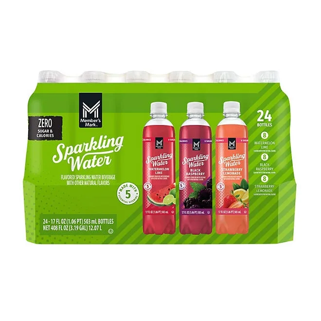 Member's Mark Sparkling Water Variety Pack, 17 fl. oz., 24 pk. 2
