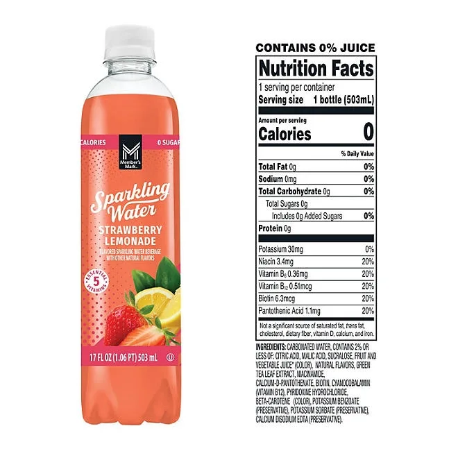 Member's Mark Sparkling Water Variety Pack, 17 fl. oz., 24 pk. 4