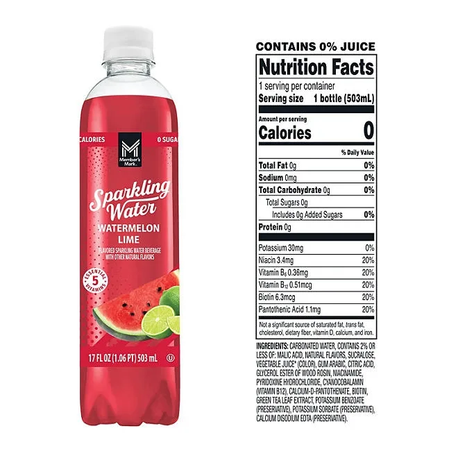 Member's Mark Sparkling Water Variety Pack, 17 fl. oz., 24 pk. 5