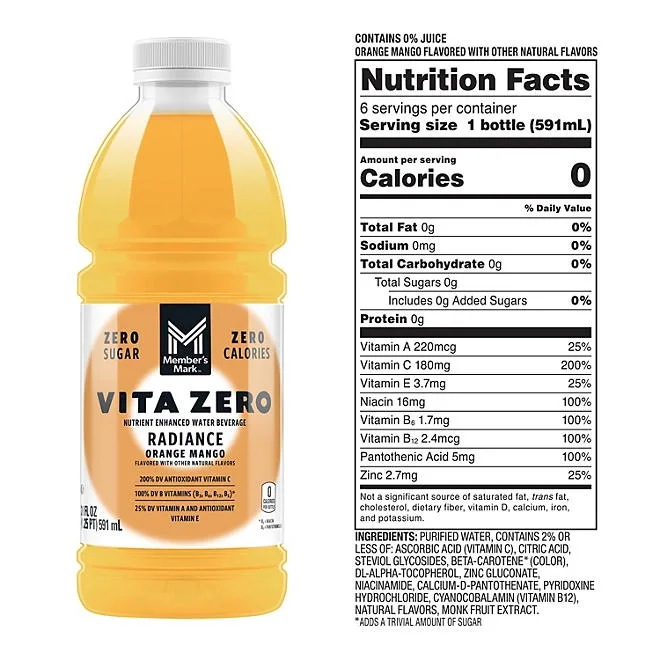Member's Mark Vita Zero Water Variety Pack 20 fl. oz., 24 pk. 4