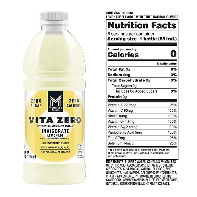 Member's Mark Vita Zero Water Variety Pack 20 fl. oz., 24 pk. 5