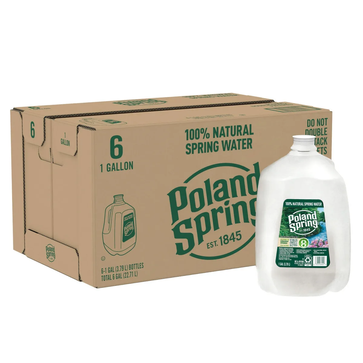 Poland Spring 100% Natural Spring Water, 1 gal., 6 pk.