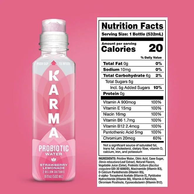 Karma Probiotic Water Variety Pack 18 oz., 12 pk. 4