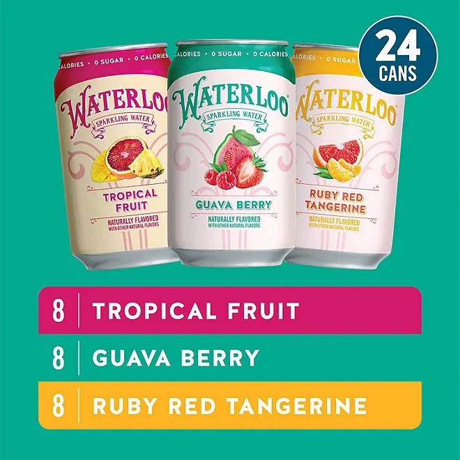Waterloo Sparkling Water Variety Pack 12 fl. oz., 24 pk. 4